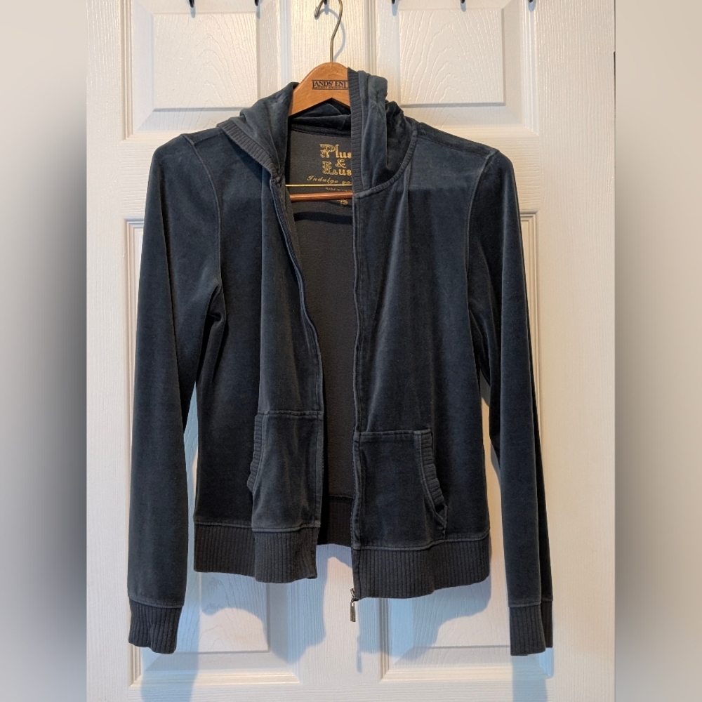 Vintage Victoria's Secret Plush & Lush Deep Teal Zip-Up Hoodie Large